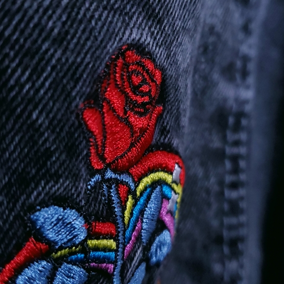 Lazer Kitten x Forever 21 Distressed Rainbow Overall Jeans - Picture 15 of 16